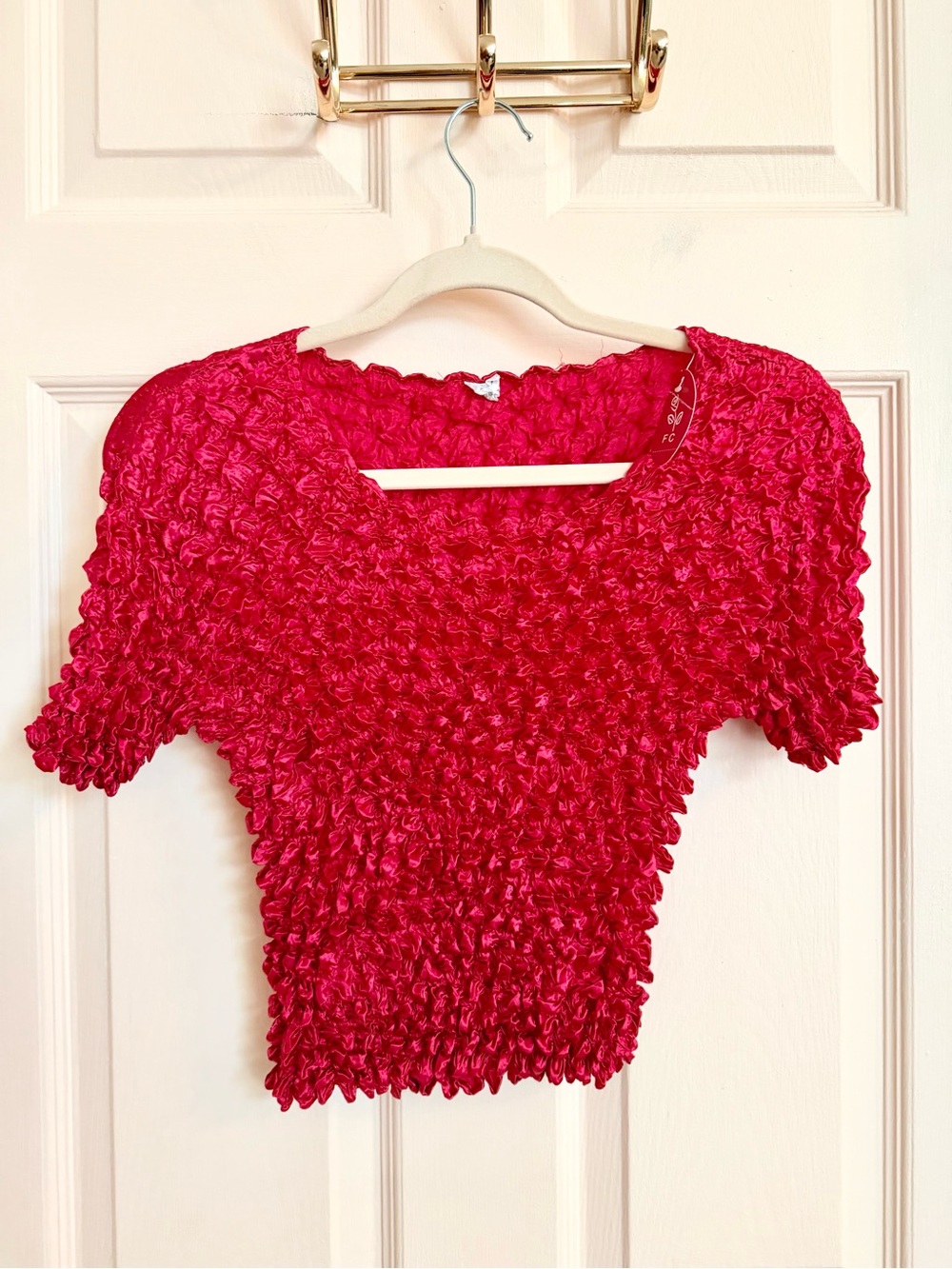 NWT red popcorn top